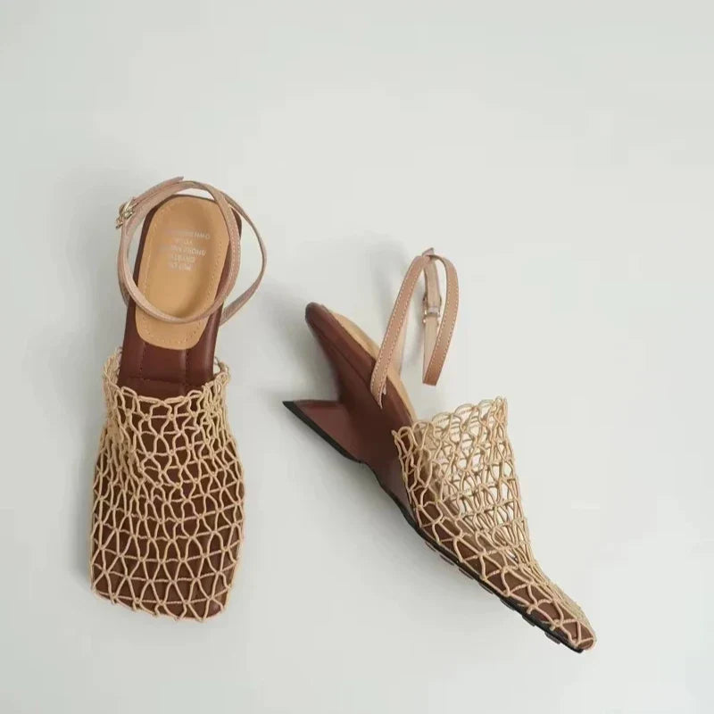 Tacones de Malla Trenzada Fallon