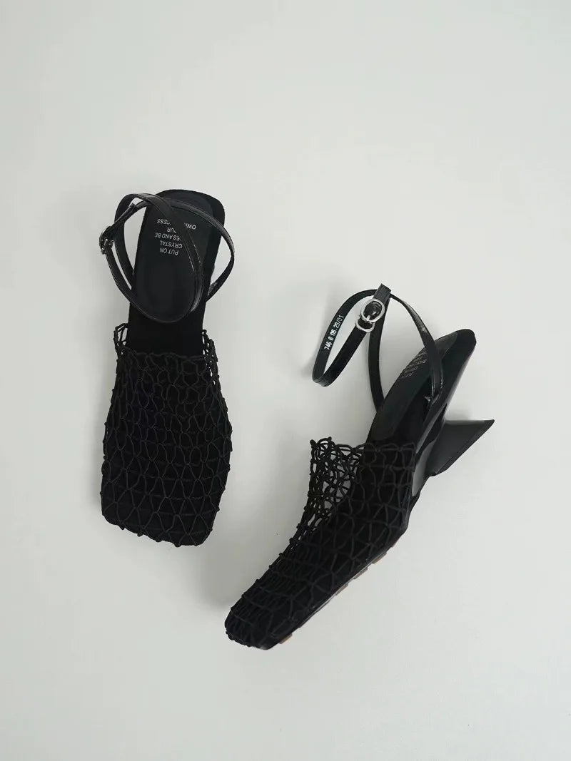 Tacones de Malla Trenzada Fallon
