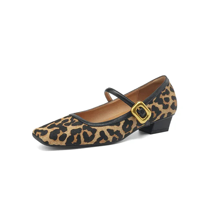 Feline Luxe Leopard Print Mid-Heel Shoes