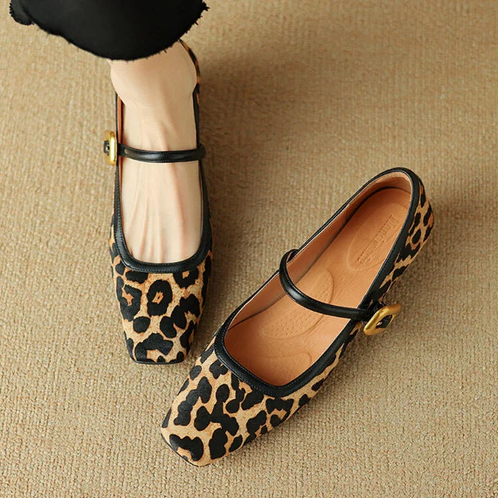 Feline Luxe Leopard Print Mid-Heel Shoes
