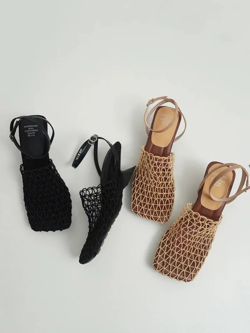 Tacones de Malla Trenzada Fallon