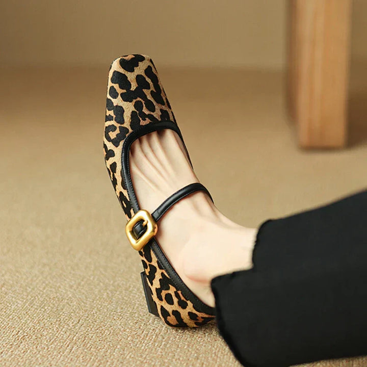 Feline Luxe Leopard Print Mid-Heel Shoes