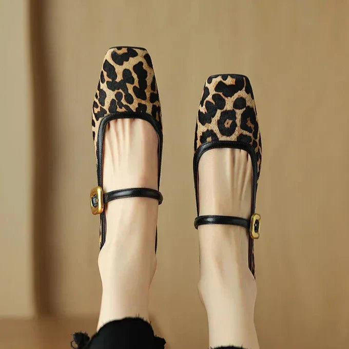 Feline Luxe Leopard Print Mid-Heel Shoes